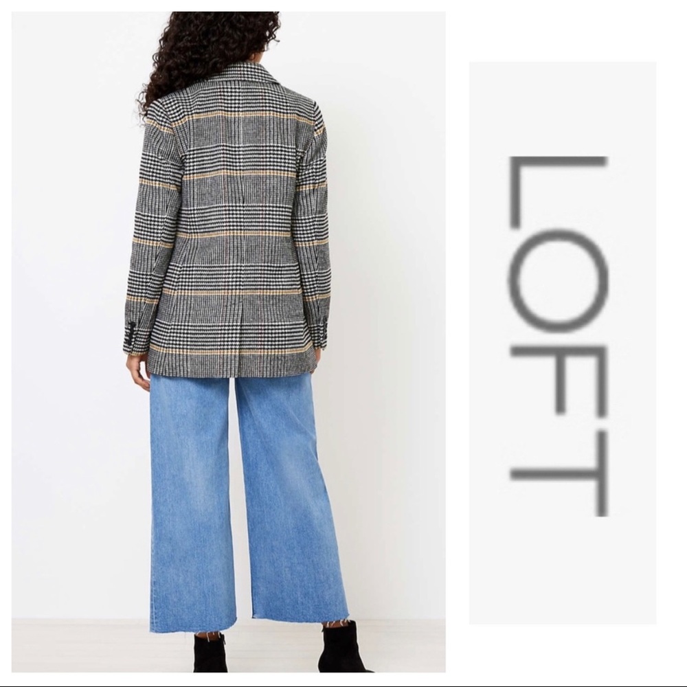 LOFT Plaid Modern Blazer - Picture 2 of 9
